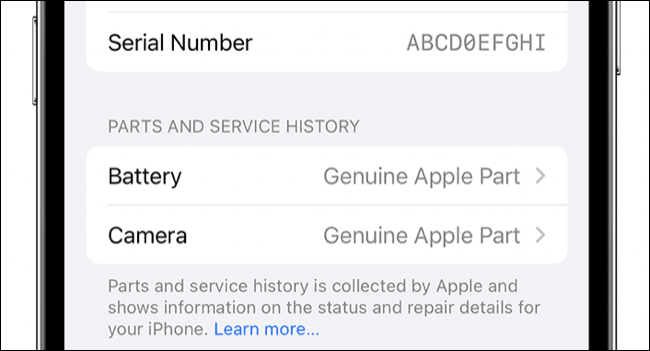 iPhone 零件和服务历史
