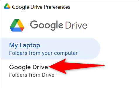 选拔左侧的“Google 云表硬盘”。